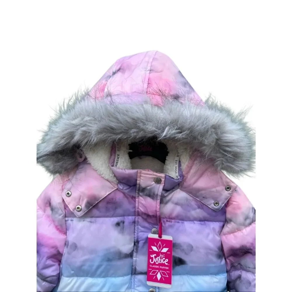 Girls Justice Matte Puffer Bomber Coat Size S